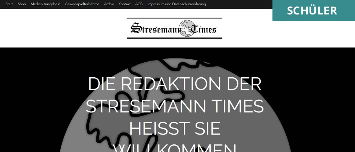 Die Homepage der Schülerzeitung