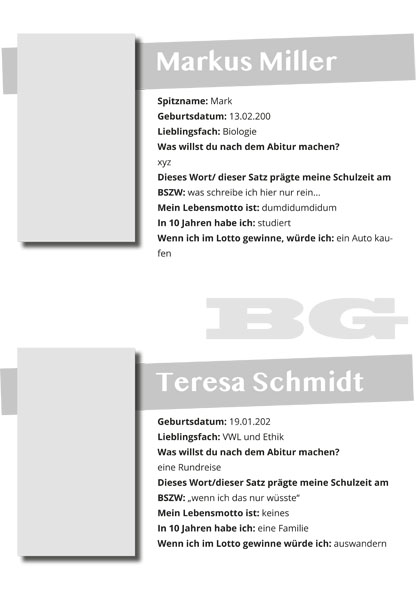 Indesign 3 Abizeitung Beispiel Seite 1